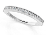 White gold Round Cut Diamond Pavé Set Milgrain Edge Eternity Band_24