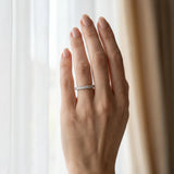 White gold Round Cut Diamond Pavé Set Milgrain Edge Eternity Band_40