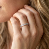 White gold Round Cut Diamond Pavé Set Milgrain Edge Eternity Band_42