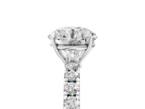 White gold Round Cut Diamond Pavé Solitaire Engagement Ring with Four-Prong Setting_157