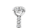 White gold Round Cut Diamond Pavé Solitaire Ring with Round Band and Prong Setting_21