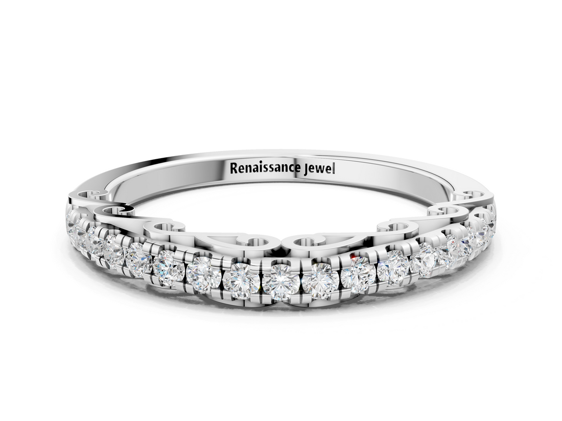White gold Round Cut Diamond Prong Set Eternity Band_12