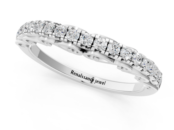 White gold Round Cut Diamond Prong Set Eternity Band