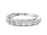 White gold Round Cut Diamond Prong Set Half-Eternity Band_12