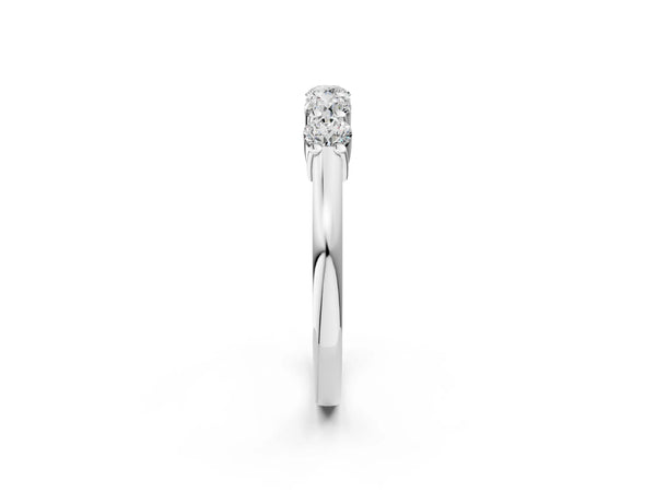 White gold Round Cut Diamond Prong Set Half-Eternity Band