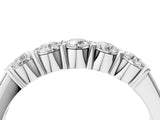 White gold Round Cut Diamond Prong Set Half-Eternity Band_16