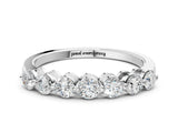 White gold Round Cut Diamond Prong Set Half Eternity Band_2