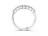 White gold Round Cut Diamond Prong Set Half Eternity Band_5