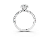 White gold Round Cut Diamond Ring with Marquise and Round  Side Stones and Four-Prong Setting_107