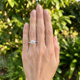 White gold Round Cut Diamond Ring with Marquise and Round  Side Stones and Four-Prong Setting_13