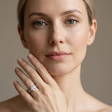 White gold Round Cut Diamond Ring with Marquise and Round  Side Stones and Four-Prong Setting_14