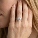 White gold Round Cut Diamond Ring with Marquise and Round  Side Stones and Four-Prong Setting_15