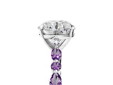 White gold Round Cut Diamond Ring with Marquise and Round with Amethyst side stone Side Stones and Four-Prong Setting_29