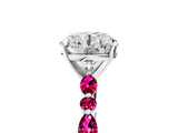 White gold Round Cut Diamond Ring with Marquise and Round with Garnet side stone Side Stones and Four-Prong Setting_41