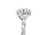 White gold Round Cut Diamond Ring with Marquise and Round with Moissanite side stone Side Stones and Four-Prong Setting_71