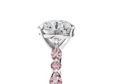 White gold Round Cut Diamond Ring with Marquise and Round with Morganite side stone Side Stones and Four-Prong Setting_17