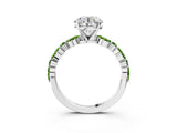White gold Round Cut Diamond Ring with Marquise and Round with Peridot side stone Side Stones and Four-Prong Setting_39