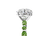 White gold Round Cut Diamond Ring with Marquise and Round with Peridot side stone Side Stones and Four-Prong Setting_41
