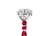 White gold Round Cut Diamond Ring with Marquise and Round with Ruby side stone Side Stones and Four-Prong Setting_53