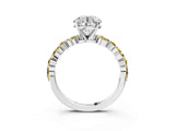 White gold Round Cut Diamond Ring with Marquise and Round with Yellow Sapphire side stone Side Stones and Four-Prong Setting_39