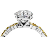 White gold Round Cut Diamond Ring with Marquise and Round with Yellow Sapphire side stone Side Stones and Four-Prong Setting_40