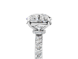 White gold Round Cut Diamond Ring with Pavé Band and Four-Prong Setting_98