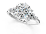 White gold Round Cut Diamond Ring with Side Stones and Four-Prong Setting_83