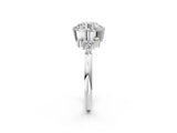 White gold Round Cut Diamond Ring with Side Stones and Four-Prong Setting_84