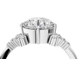 White gold Round Cut Diamond Ring with Side Stones and Four-Prong Setting_85