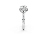 White gold Round Cut Diamond Scalloped Halo Engagement Ring with Round Shared Prong Band_22