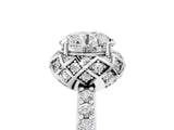White gold Round Cut Diamond Scalloped Halo Engagement Ring with Round Shared Prong Band_25