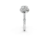 White gold Round Cut Diamond Scalloped Halo Engagement Ring with Round Shared Prong Band_34