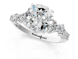 White gold Round Cut Diamond Scattered Round Accent Ring with Prong Setting_19