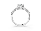 White gold Round Cut Diamond Scattered Round Accent Ring with Prong Setting_21