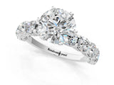 White gold Round Cut Diamond Side Stone Engagement Ring with Four-Prong Setting_33