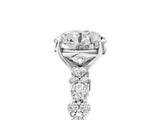 White gold Round Cut Diamond Side Stone Solitaire Ring with Round with Moissanite side stone and Four-Prong Setting_5