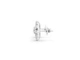 White gold Round Cut Diamond Snowflake Cluster Stud Earrings_51