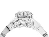 White gold Round Cut Diamond Solitaire Celtic Knot Ring with Four-Prong Setting_110