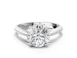 White gold Round Cut Diamond Solitaire Engagement Ring with Cathedral Setting and Four-Prong Mount_27