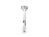 White gold Round Cut Diamond Solitaire Engagement Ring with Cathedral Setting and Four-Prong Mount_311