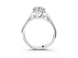White gold Round Cut Diamond Solitaire Engagement Ring with Cathedral Setting and Four-Prong Mount_311