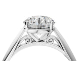 White gold Round Cut Diamond Solitaire Engagement Ring with Cathedral Setting and Four-Prong Mount_312