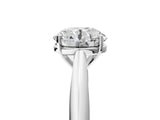 18K White Gold 3.01 Carat F VVS2 Round Diamond Solitaire Engagement Ring with Cathedral Setting and Four-Prong Mount