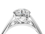 White gold Round Cut Diamond Solitaire Engagement Ring with Cathedral Setting and Four-Prong Mount_54