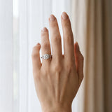 Silver 0.29 Carat E VVS2 Round Diamond Solitaire Engagement Ring with Celtic Knot Band and Four-Prong Setting