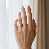 White gold Round Cut Diamond Solitaire Engagement Ring with Celtic Knot Band and Four-Prong Setting_162