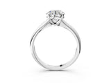 18K White Gold 3.00 Carat E VVS2 Round Diamond Solitaire Engagement Ring with Classic Band and Four-Prong Setting