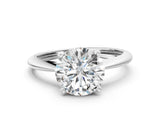 White gold Round Cut Diamond Solitaire Engagement Ring with Classic Band and Four-Prong Setting_28