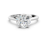 White gold Round Cut Diamond Solitaire Engagement Ring with Classic Band and Four-Prong Setting_64