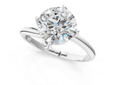 White gold Round Cut Diamond Solitaire Engagement Ring with Four-Prong Setting and Classic Band_40